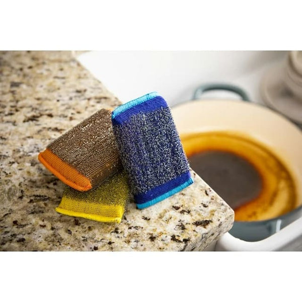 Scour Daddy Steel Heavy Duty Scour Pad - 1 pack - 2 count per pack - plus 3 My Outlet Mall Resealable Storage Pouches