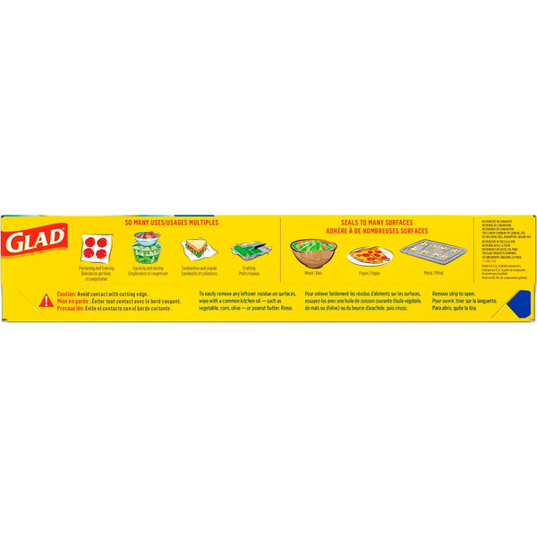 Press'n Seal Food Plastic Wrap - 1 pack -  50 sq ft Roll per pack - plus 3 My Outlet Mall Resealable Storage Pouches