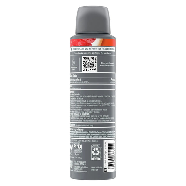 Men+Care Dry Spray for Men Citrus Zest & Sage with a Plant-based Moisturizer - 2 packs - 3.8 oz per pack - plus 3 My Outlet Mall Resealable Storage Pouches