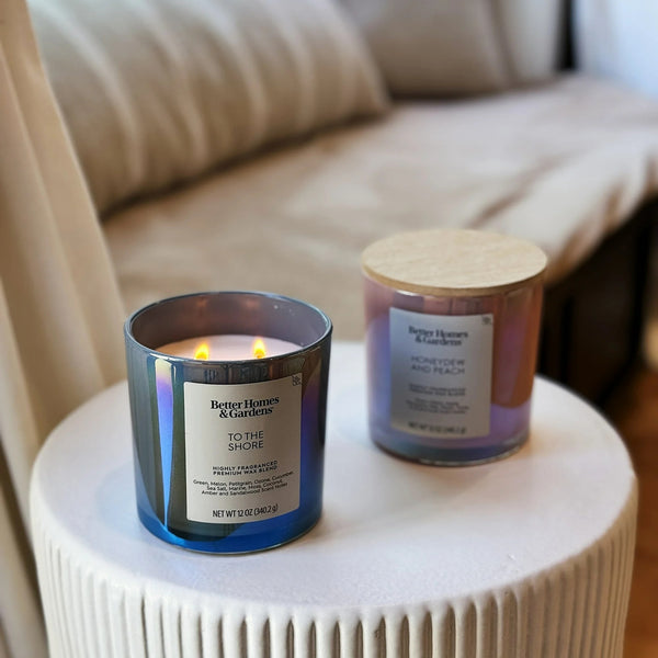 To the Shore Scented 2-Wick Iridescent Jar Candle - 1 pack - 12 oz per pack - plus 3 My Outlet Mall Resealable Storage Pouches