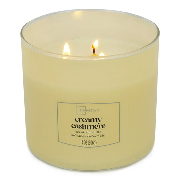 Textured Wrapped Candle Creamy Cashmere - 1 pack - 14 oz per pack - plus 3 My Outlet Mall Resealable Storage Pouches