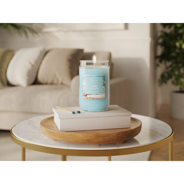 Salted Sea Spray Scented Single-Wick Large Glass Jar Candle - 1 pack - 20 oz per pack - plus 3 My Outlet Mall Resealable Storage Pouches