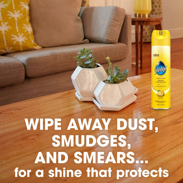 Expert Care, Wood Polish Shines and Protects, Lemon Enhancing, Aerosol - 1 pack - 9.7 oz per pack - plus 3 My Outlet Mall Resealable Storage Pouches
