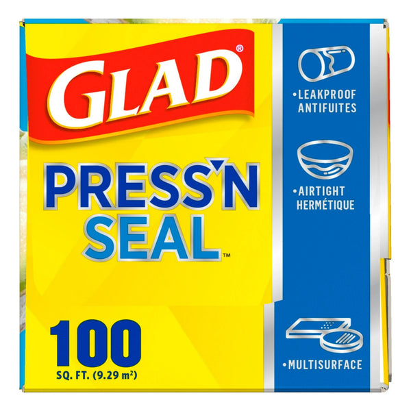 Press'n Seal Plastic Food Wrap - 1 pack -  100 sq ft Roll per pack - plus 3 My Outlet Mall Resealable Storage Pouches