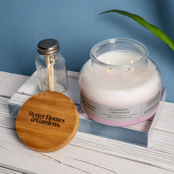 Lavender and Lemonade Scented 2-Wick Ombre Bell Jar Candle - 1 pack - 18 oz per pack - plus 3 My Outlet Mall Resealable Storage Pouches