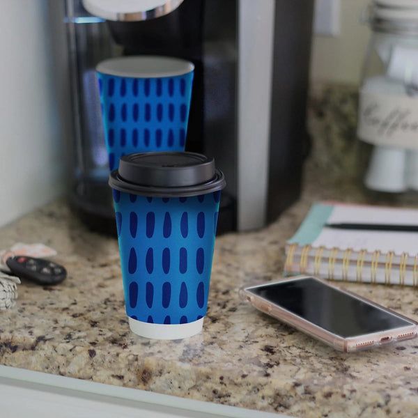 Comfort Premium Disposable Paper Hot Cups with Lids, 16 oz - 2 packs - 20 Count per pack - plus 3 My Outlet Mall Resealable Storage Pouches