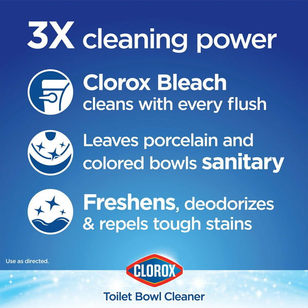 Bleach and Blue Toilet Bowl Cleaner Tablets, Rain Clean - 1 pack - 2 Count - plus 3 My Outlet Mall Resealable Storage Pouches