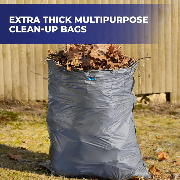 Steelsak Heavy Duty Large Trash Bags, Gray, Unscented, 39 gallon - 2 packs - 30 count per pack - plus 3 My Outlet Mall Resealable Storage Pouches