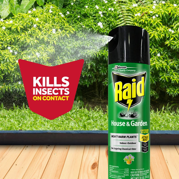 House & Garden Indoor Flying Insect Killer without Harming Plants, Aerosol Insecticide Spray - 1 pack - 11 oz per pack - plus 3 My Outlet Mall Resealable Storage Pouches
