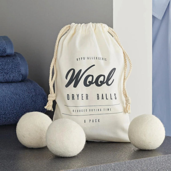 Wool Dryer Balls, 2.75" Each Dryer Ball - 1 pack - 6 Count - plus 3 My Outlet Mall Resealable Storage Pouches