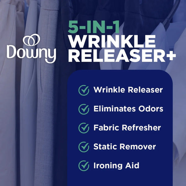 Wrinkle Releaser Spray, Fabric Refreshing and Odor Eliminating, Crisp Linen - 2 packs - 33.8 fl oz per pack - plus 3 My Outlet Mall Resealable Storage Pouches