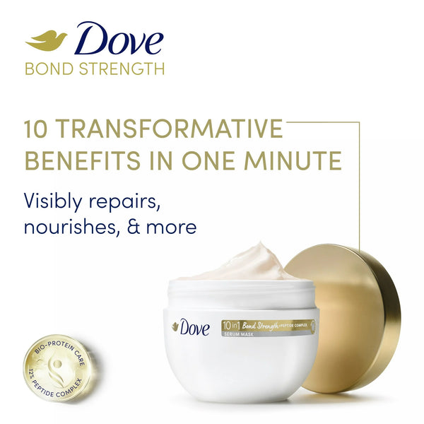 Bond Strength Women's Hair Mask with Peptide Complex All Hair - 3 packs - 9.2 oz per pack - plus 3 My Outlet Mall Resealable Storage Pouches