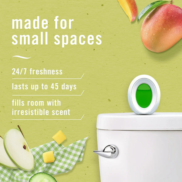 Bathroom Air Freshener, Small Spaces Odor-Fighting, Apple Mango Sunshine - 2 packs - plus 3 My Outlet Mall Resealable Storage Pouches