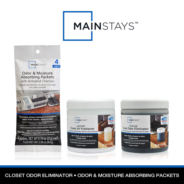 Charcoal Closet Odor Eliminator, Fragrance Free -  1 pack - 17 oz per pack plus 3 My Outlet Mall Resealable Storage Pouches