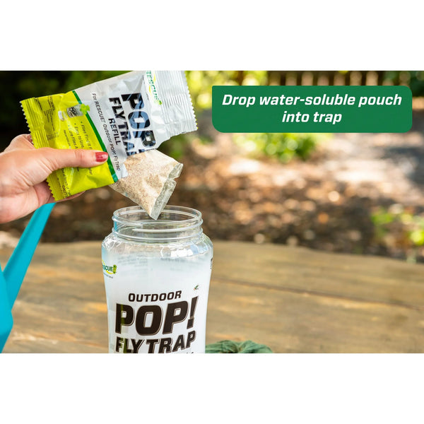 Pop! Reusable Outdoor Fly Trap, Resin -1 pack - plus 3 My Outlet Mall Resealable Storage Pouches