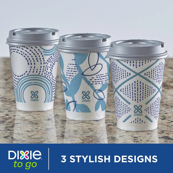 To Go Disposable Paper Cups, 12 oz, Multi-Color - 2 packs - 20 Count per pack - plus 3 My Outlet Mall Resealable Storage Pouches