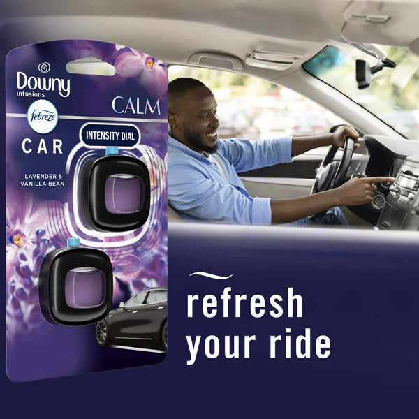 Odor Eliminating Car Air Freshener, Lavender & Vanilla Bean, 2 Count - 1 pack - plus 3 My Outlet Mall Resealable Storage Pouches