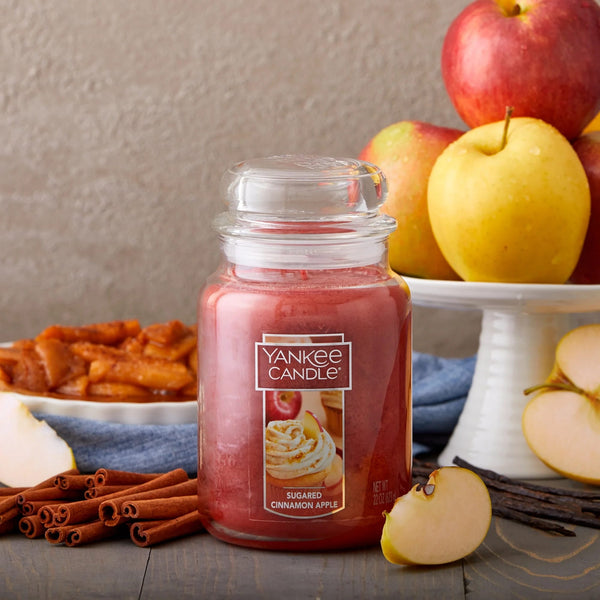 Candle Sugared Cinnamon Apple Original Large Scented Jar Candle - 1 pack - 22 oz per pack - plus 3 My Outlet Mall Resealable Storage Pouches