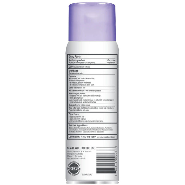 Antiperspirant Deodorant Spray, Unscented, Women - 2 packs - 6 oz per pack - plus 3 My Outlet Mall Resealable Storage Pouches