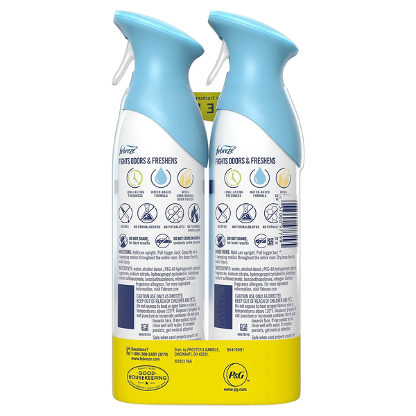 Air Freshener Spray, Odor-Fighting Room Spray, Linen & Sky- 1 pack - 2 count per pack - plus 3 My Outlet Mall Resealable Storage Pouches