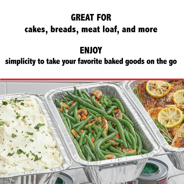Aluminum Foil 1/3 Steam Table Pan 12.63" x 6.5" - 1 pack - 6 Count per pack - plus 3 My Outlet Mall Resealable Storage Pouches