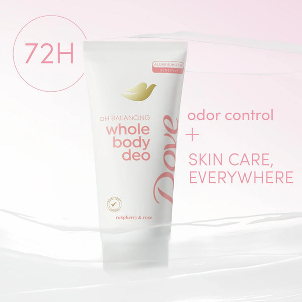 Aluminum Free Whole Body Deodorant pH Balancing Cream Raspberry & Rose - 2 packs - 2.5 oz per pack - plus 3 My Outlet Mall Resealable Storage Pouches