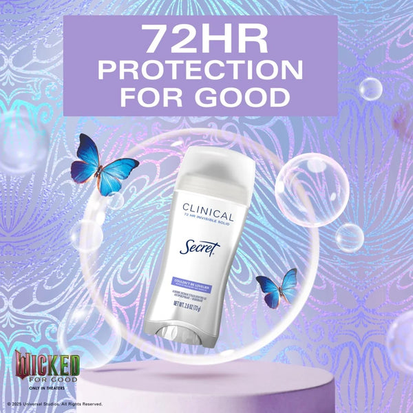 Clinical Invisible Solid Antiperspirant & Deodorant for Women, Couldn't be Lovelier, Notes of Raspberry and Bubbles - 1 pack - 2.6 oz per pack - plus 3 My Outlet Mall Resealable Storage Pouches