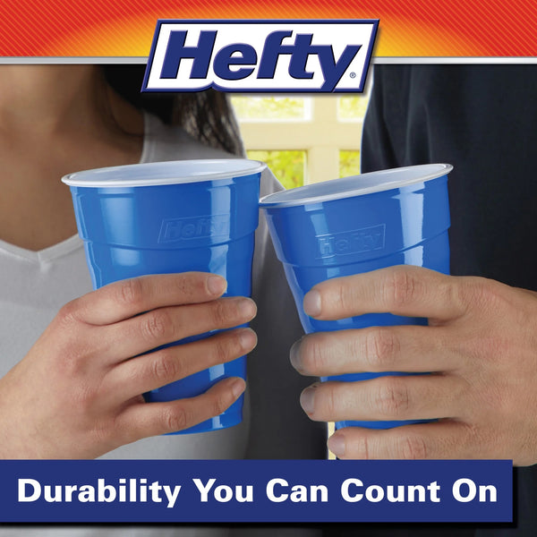 Party On Disposable Plastic Cups, Marine Blue, 18 oz - 1 pack - 40 Count per pack - plus 3 My Outlet Mall Resealable Storage Pouches
