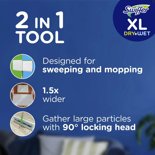 Sweeper XL 2-in-1 Dry + Wet Floor Mopping and Sweeping Kit, Multi-Surface Floor Cleaning Kit - 1 pack - plus 3 My Outlet Mall Resealable Storage Pouches