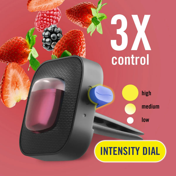 Auto Car Air Freshener, Odor-Fighting Car Vent Clip, Berry, 2 Count - 1 pack - plus 3 My Outlet Mall Resealable Storage Pouches