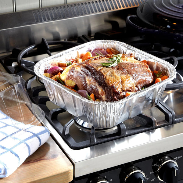 Roaster Pans with Lids, Up to 10 Pound Capacity - 3 packs - 2 Count per pack - plus 3 My Outlet Mall Resealable Storage Pouches