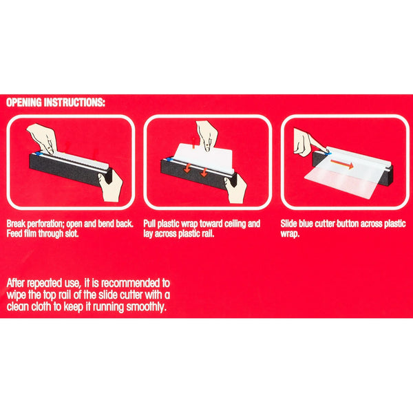 Slide Cutter Plastic Wrap - 1 pack -  400 square feet per pack - plus 3 My Outlet Mall Resealable Storage Pouches
