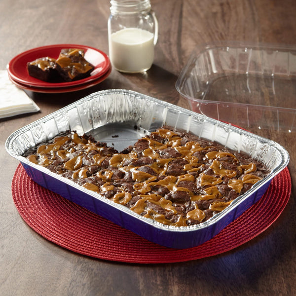 Kitchens Aluminum Pans with Lids, Blue, 13x9 Inch - 1 pack - 2 Count per pack - plus 3 My Outlet Mall Resealable Storage Pouches