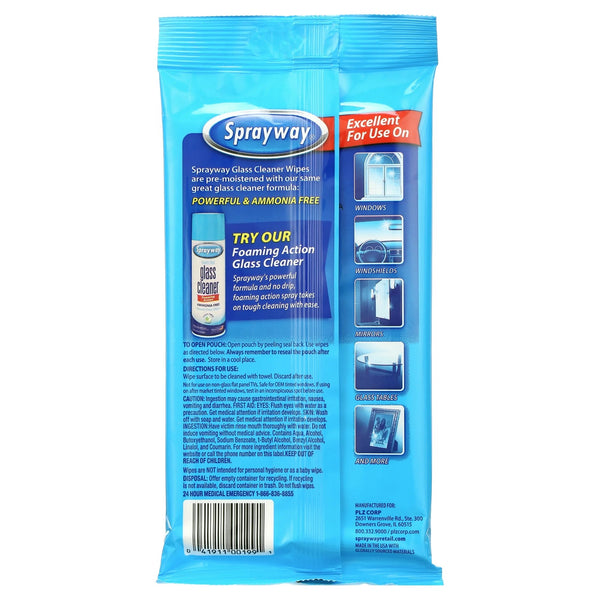Glass Cleaner Wipes - 1 pack - 20 count - per pack - plus 3 My Outlet Mall Resealable Storage Pouches