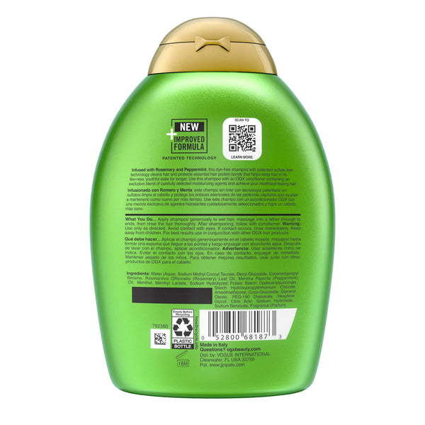 Clarifying Strength and Rosemary Mint Hair Shampoo - 1 pack - 13Fl oz per pack - plus 3 My Outlet Mall Resealable Storage Pouches