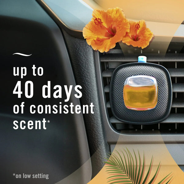Auto Car Air Freshener, Odor-Fighting Car Vent Clip, Tropical Beach- 1 pack - 2 count per pack plus 3 My Outlet Mall Resealable Storage Pouches