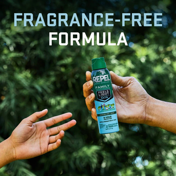 Insect Repellent Family, Deet Alternative Lightweight Aerosol Spray - 2 packs - 4 oz per pack - plus 3 My Outlet Mall Resealable Storage Pouches
