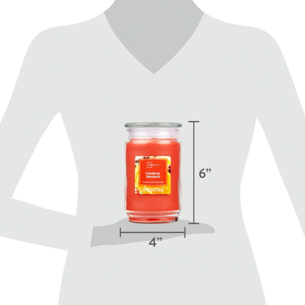 Cranberry Mandarin Scented Single-Wick Large Glass Jar Candle - 2 packs - 20 oz per pack - plus 3 My Outlet Mall Resealable Storage Pouches