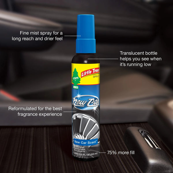 Air Freshener Spray New Car - 2 packs - 3.5 fl oz. per pack plus 3 My Outlet Mall Resealable Storage Pouches