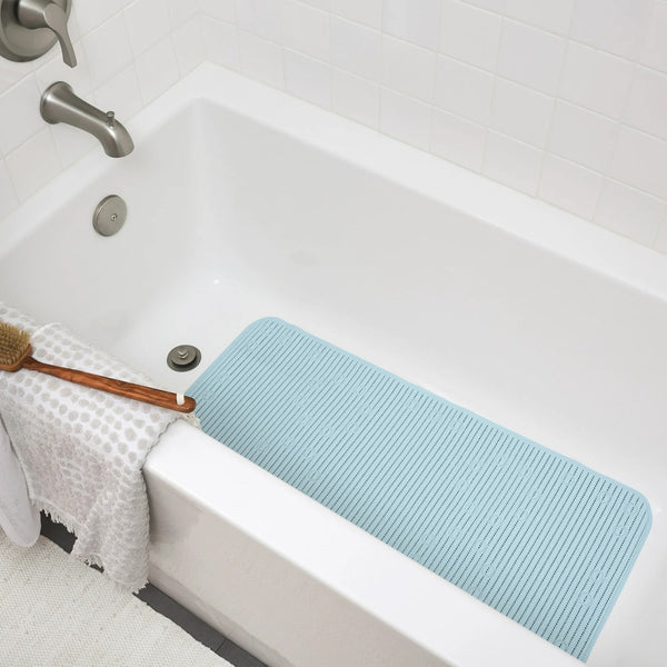 Cushioned Foam Bathtub Mat with Suction Cups, Blue 17" x 36" - 2 packs - plus 3 My Outlet Mall Resealable Storage Pouches