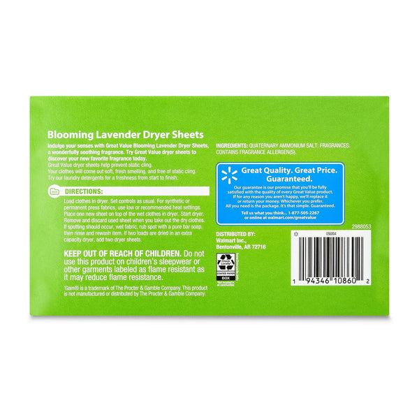 Ultimate Fresh Dryer Sheets, Blooming Lavender, Compare to Gain - 3 packs - 180 Count - plus 3 My Outlet Mall Resealable Storage Pouches