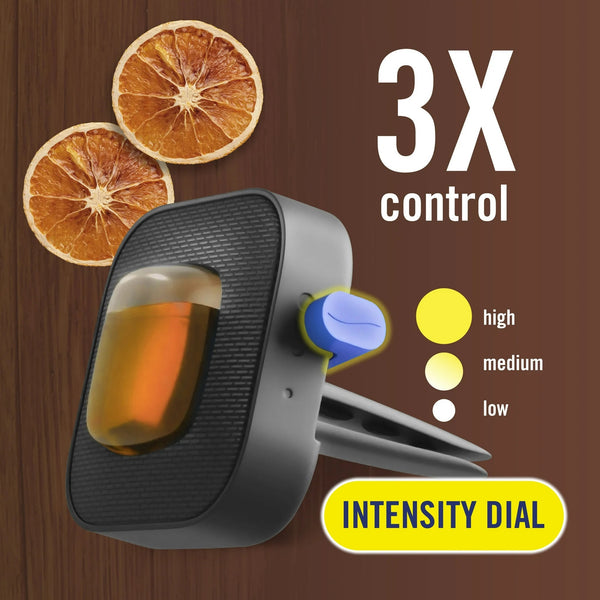 Auto Car Air Freshener, Odor-Fighting Car Vent Clip, Bourbon & Orange, 2 Count - 1 pack - plus 3 My Outlet Mall Resealable Storage Pouches