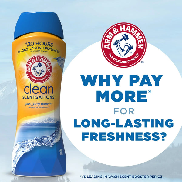 Clean Scentsations In-Wash Scent Booster, Laundry Scent Booster Purifying Waters scent - 2 packs - 24 oz per pack - plus 3 My Outlet Mall Resealable Storage Pouches