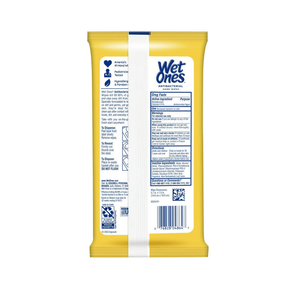 Antibacterial Hand Wipes Travel Pack, Tropical Splash Citrus Scent - 1 pack - 20 count per pack - plus 3 My Outlet Mall Resealable Storage Pouches