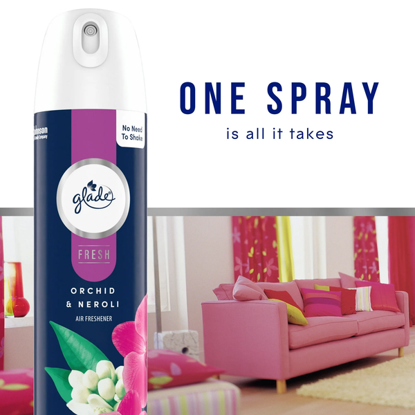Air Freshener Spray, Orchid & Neroli, Fresh Collection, Fragrance Infused with Essential Oils, 100% Natural Propellent - 2 packs - 8.0 oz per pack - plus 3 My Outlet Mall Resealable Storage Pouches