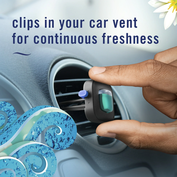 Car Air Freshener, Odor-Fighting Car Vent Clip, Ocean Breeze - 3 packs - 2 count per pack plus 3 My Outlet Mall Resealable Storage Pouches