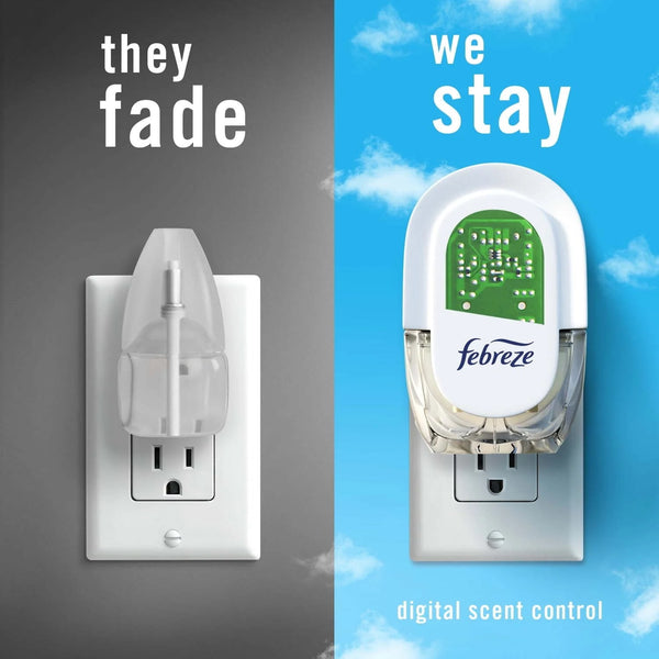 Plug In Air Freshener, Odor-Fighting Oil Kit, Linen & Sky, Warmer and 1 Refill - 1 pack - plus 3 My Outlet Mall Resealable Storage Pouches