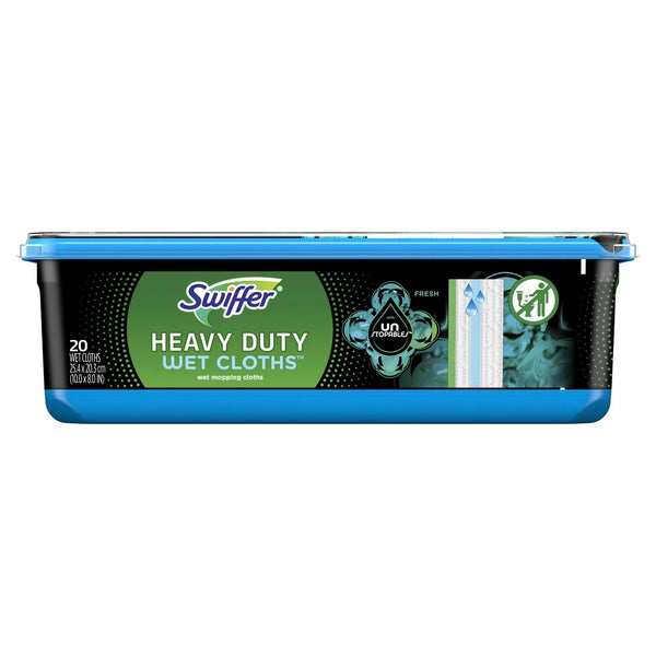 Heavy Duty Wet Multi-Surface Cloth Refills, Floor Cleaner and Floor Mop, Unstopables Fresh Scent - 2 packs - 20 count per pack - plus 3 My Outlet Mall Resealable Storage Pouches