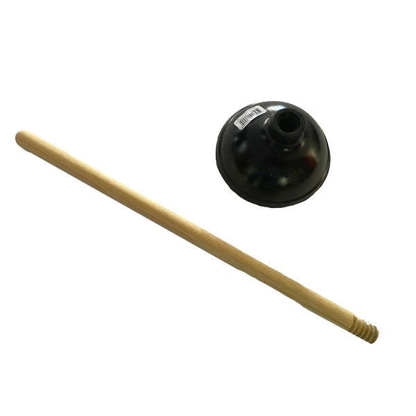 Rubber Toilet Plunger with Wood Handle. Clears Toilets, Sinks, Drains - 1 pack - plus 3 My Outlet Mall Resealable Storage Pouches