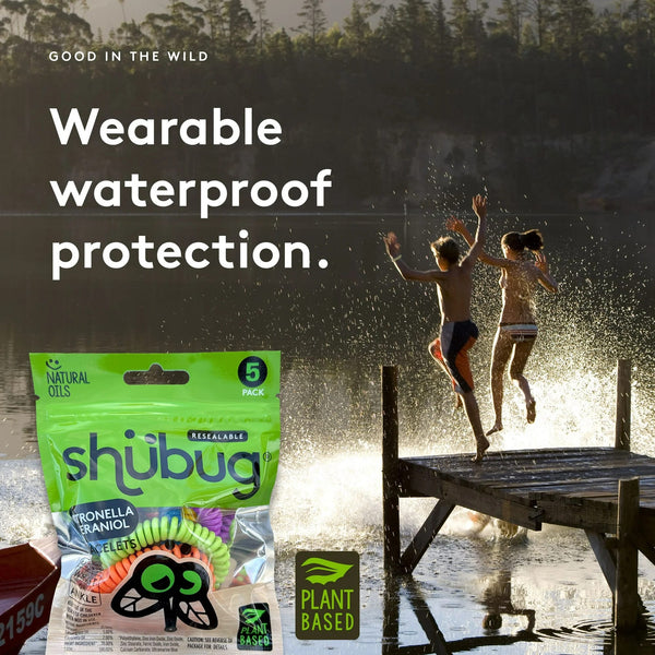 Citronella and Geraniol Coil Bracelet Band Insect Repellant, Multi-Color, Deet Free - 3 packs - 5 Count - plus 3 My Outlet Mall Resealable Storage Pouches